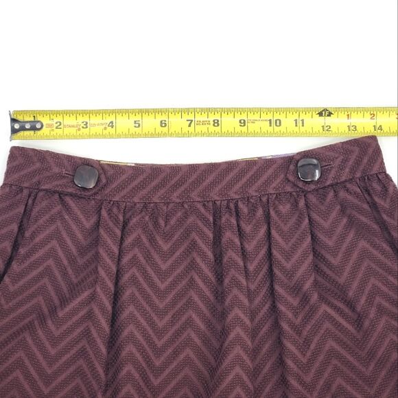 Milly of New York Textured Chevron Pattern A-Line Skirt w/ Pockets Womens Size 6 - Picture 9 of 10